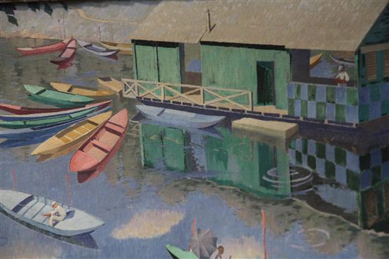 § Norman Lloyd (1897-1985) Summer on The Seine 30 x 38in.